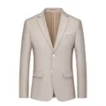 Homme decontracte kaki blazer veste simple boutonnage slim fit costume formel haut top - Kaki
