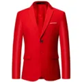 Veste de costume rouge pour homme blazer simple boutonnage deux boutons habillé casual - Rouge Vif