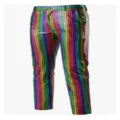 Men's colorful sequin disco trousers 70s party pants shining stage wear stylish club outfit - S / Bottoms