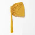Bonnet Turban Lié Strass Jaune Moutarde Coton Soie Femme Élégant Confortable Couvre-Chef - 27*19cm / 30# Jaune gingembre