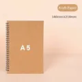 Minimalist A5 spiral notebook with vintage kraft paper cover and black metal coil binding - A5 / Kraft Paper (Lined)