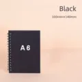 Premium minimalist black A6 spiral notebook with 100mm x 140mm dimensions for writing - A6 / Black (Lined)
