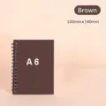 Minimalist brown A6 spiral notebook with 100mm x 140mm dimensions - A6 / Coffee (Lined)