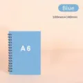 Minimalist light blue A6 spiral notebook with 100mm x 140mm size for daily journaling - A6 / Light Blue (Lined)