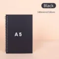 Professional A5 size black spiral notebook with durable matte cover for office and school - A5 / Black (Lined)