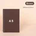 Minimalist A5 spiral notebook featuring a thick brown cover and durable metal coils - A5 / Coffee (Lined)