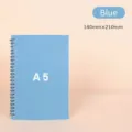 Minimalist light blue A5 spiral notebook with 140mm x 210mm dimensions for SKU variant - A5 / Light Blue (Lined)