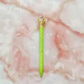 Creative green polka dot ballpoint pen with large crystal diamond top - 1.0mm Bullet Tip / Green Barrel with White Polka Dots