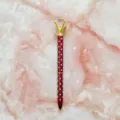 Elegant red polka dot ballpoint pen with a large crystal diamond top for gifts. - 1.0mm Bullet Tip / Transparent Red Barrel with White Polka Dots