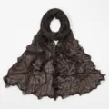 Brown crinkled scarf solid color Tencel long shawl versatile stylish women fashion accessory - 180*55cm / Coffee