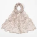 Solid color crinkled tencel scarf, elegant lightweight women shawl, versatile daily wear. - 180*55cm / Nude
