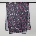 Women fashion floral print long scarf black edge voile shawl versatile elegant neckwear - YW567