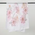 Elegant floral printed white women scarf shawl versatile fashion voile accessory for daily wear - YW572