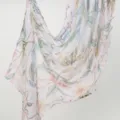 Floral Print Chiffon Scarf Elegant Lightweight Shawl Soft Long Wrap for Women Style A - YW589