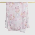Pink watercolor shell print voile scarf women lightweight fashion versatile summer shawl - YW592