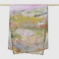 Elegant landscape print women's long scarf sheer voile shawl fashion versatile wrap accessory. - YW595