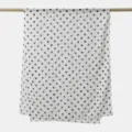 Women's classic black and white polka dot lightweight sheer voile scarf elegant fashion shawl - YW585