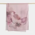 Women's pink watercolor floral print long scarf, elegant gradient fashion shawl for daily wear. - YW590