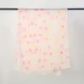 Lightweight floral printed long scarf for women, elegant pastel chiffon shawl for daily wear. - YW579