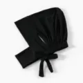Femme chapeau de chimiothérapie en coton respirant sangle réglable nœud turban noir - Taille unique / Noir