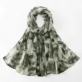 Fashionable women's floral print chiffon scarf, versatile elegant sun protection headscarf. - 9#