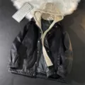 Chaquetas con capucha falsa dos piezas hombre, chaqueta de trabajo casual negra primavera y otoño. - M / Negro