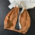 Chaqueta con capucha falsa de dos piezas para hombre primavera otonio casual holgada streetwear - M / Café