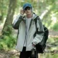 Men's colorblock waterproof windbreaker jacket for outdoor hiking and vintage sportswear style. - S / Off White
