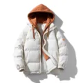 Herren Winter dicker gefälschter zweiteiliger Kapuzen Baumwollmantel lose Oberbekleidung - M / Beige Khaki