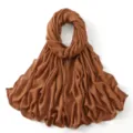 Effen bruine rayon lange sjaal, veelzijdige mode hijab sjaal voor dames dagelijks. - 5#