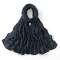 Effen modal lange sjaal vrouwen hijab mode casual donkerblauwe omslagdoek stijlvol mooi - 7#