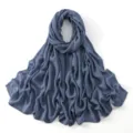 Effen kleur rayon lange sjaal veelzijdige vrouwen hijab omslagdoek elegante blauw grijs mode - 15#