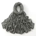 Effen grijs rayon lange sjaal, veelzijdige effen hoofddoek en modieuze dames shawl. - 19#