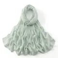 Lichtgroene effen rayon lange sjaal, veelzijdige mode vrouwen hijab omslagdoek en hoofddoek. - 22#