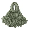 Effen saliegroene viscose lange sjaal voor dames, zachte veelzijdige omslagdoek voor dagelijks. - 25#