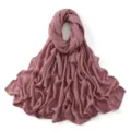 Effen modal lange hijab sjaal voor dames, veelzijdige stoffen roze hoofddoek sjaal. - Code 26