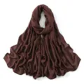 Effen donkerbruine viscose dames sjaal hijab elegante lange stijl stijlvol omhulsel. - Code 29