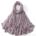 Effen lavendelkleurige lange damessjaal, veelzijdige comfortabele modal hijab sjaal. - Code 31