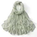 Effen lichtgroene rayon lange sjaal veelzijdig dames omslagdoek hijab mode en stijl - 34#