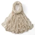 Effen viscose lange hijab sjaal voor dames, veelzijdige beige mode hoofddoek omslagdoek. - 35#