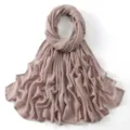 Effen kleur modal hijab sjaal voor dames, elegante lange gedrapeerde mode sjaal in lichtgrijs. - 38#