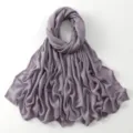 Effen kleur rayon lange sjaal, zachte en veelzijdige dames hoofddoek omslagdoek in paars. - 40#