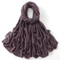 Effen lange katoenen sjaal, zachte vallende damessjaal, elegant paars modeaccessoire. - 42#