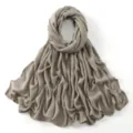Vrouwen Effen Kleur Viscose Sjaal Kaki Hijab Mode Lange Omslagdoek Hoofddoek Accessoire - Code 46