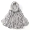 Effen grijze modal lange sjaal voor dames, veelzijdige modieuze hoofddoek en elegante omslagdoek. - Code 51