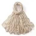 Effen modal lange sjaal elegante vrouwen hijab mode ademend beige stijlvolle omslagdoek - Code 58