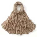 Effen Kleur Viscose Lange Sjaal Vrouwen Veelzijdige Hijab Stola Kaki Elegante Mode Dagelijkse Kleding - Code 62