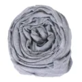Grey rolled women scarf detail view, soft breathable fabric texture, comfortable everyday wear. - Silver Gray