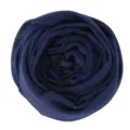 Detailed view of the dark blue rolled modal cotton women scarf, breathable and lightweight. - Light Navy Blue