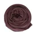 Dark brown knit stretch scarf detail view, soft breathable fabric rolled neatly closeup. - Red Brown